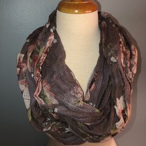 Angie Purple Flowery Infinity Scarf